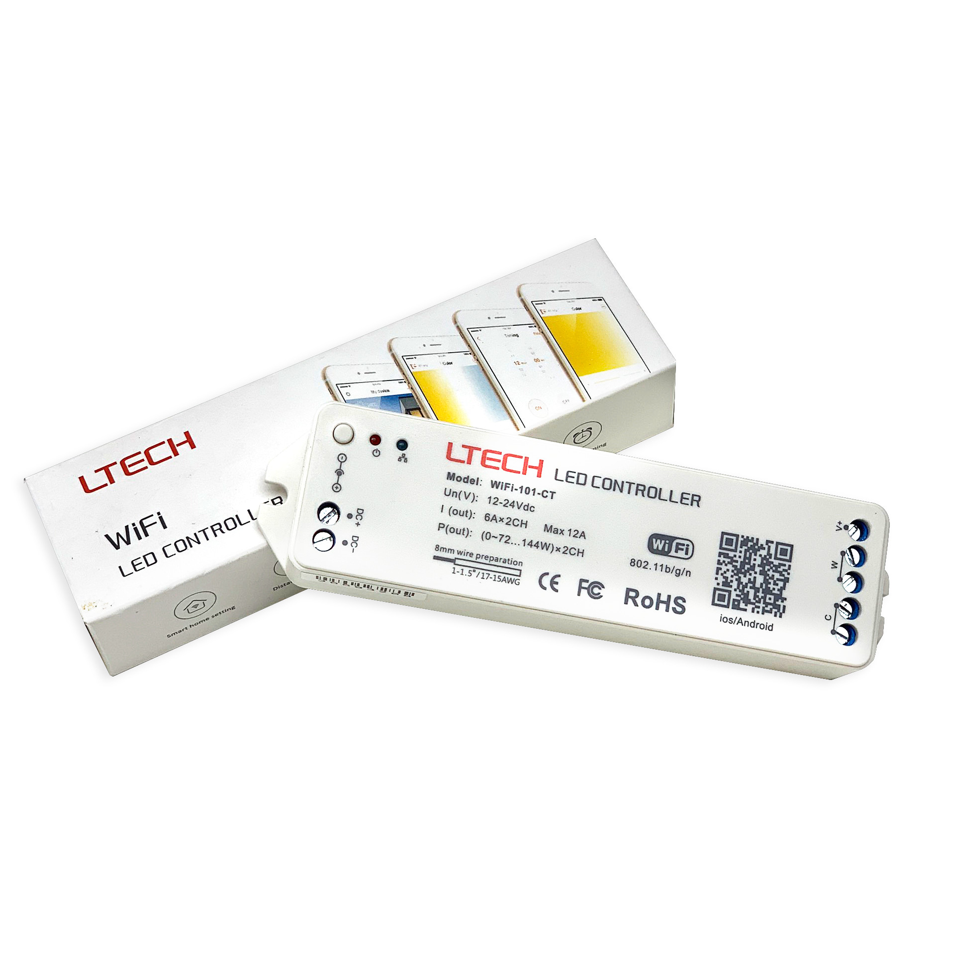 Bộ Điều Khiển Đèn Led Ltech Wifi-101-CT Điều Chỉnh Màu Sắc Ánh Sáng, LED Dimmer Controller - Hàng Nhập Khẩu