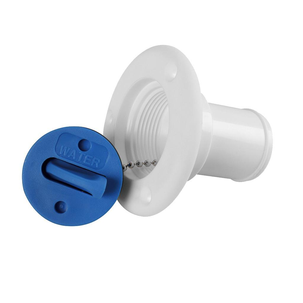 2X Deck Filler for Water  Socket White Nylon Blue   boat Caravans