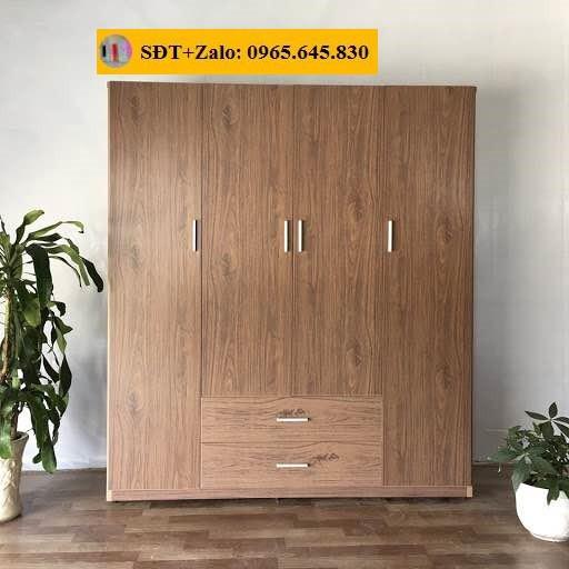 Tủ Nhựa Đài Loan 4 Cánh Màu Gỗ Muồng 698