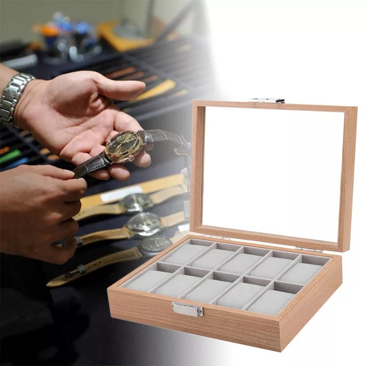 Hộp đựng đồng hồ 10 chiếc bằng gỗ cao cấp B890