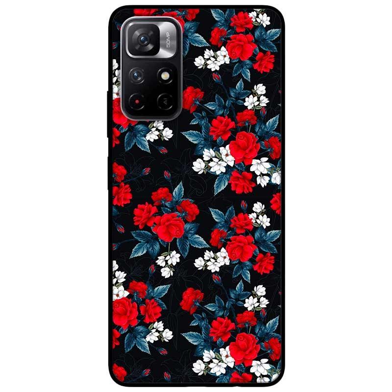 Ốp lưng dành cho Xiaomi Redmi Note 11 5G - Redmi Note 11T - Redmi Note 11S - Hồng Đỏ Nền Đen