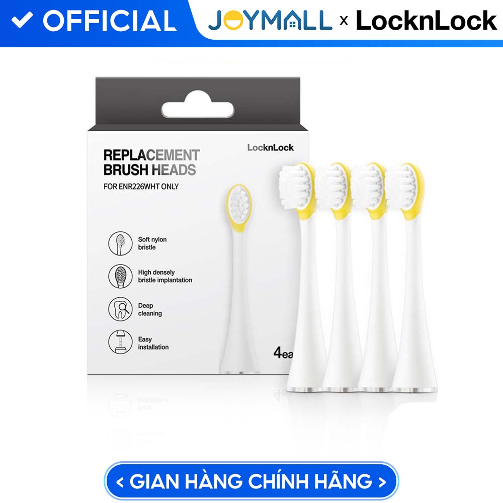 Đầu bàn chải điện cho bé LocknLock ENR226WHT-RB- 4pcs- Màu Trắng