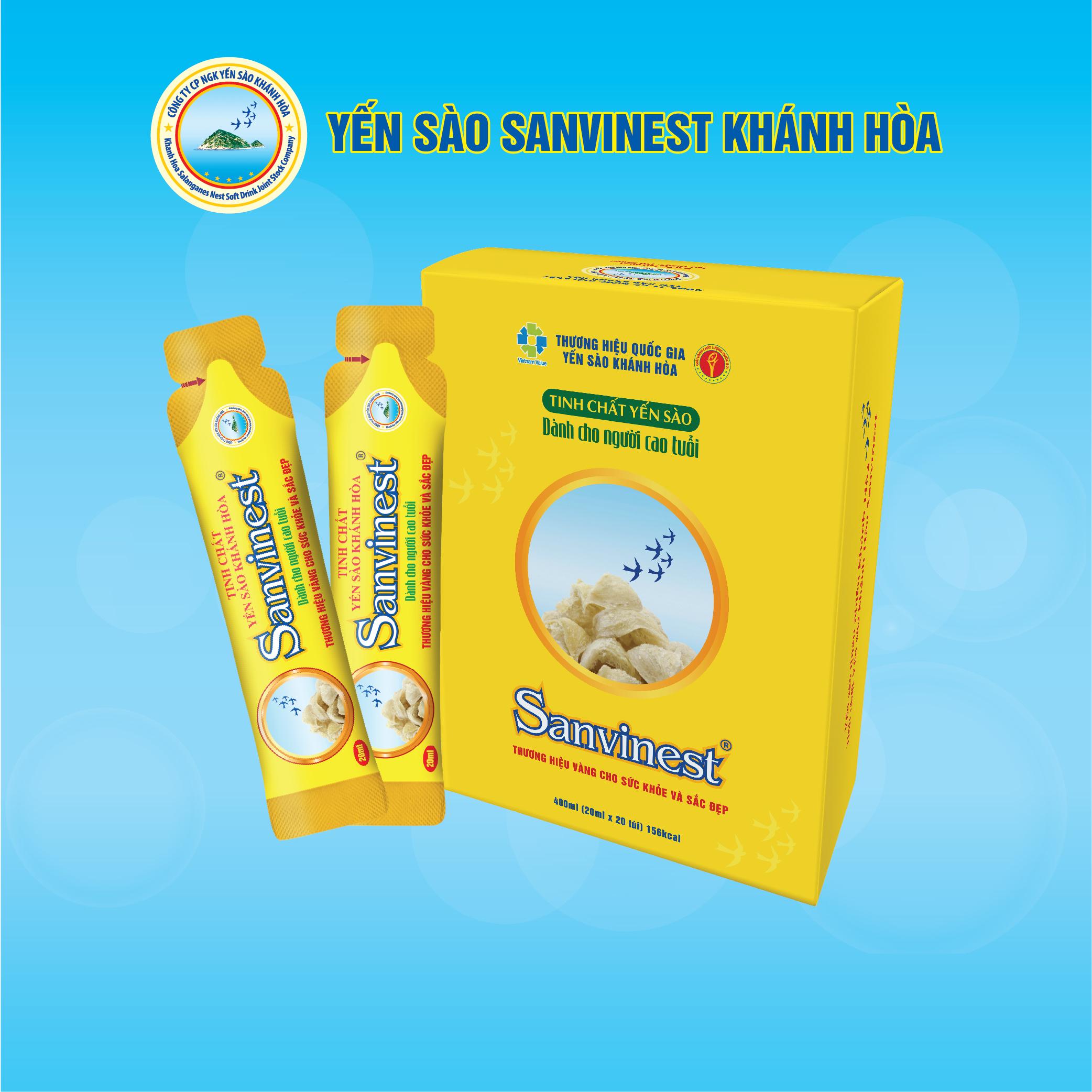 Tinh chất Yến sào Khánh Hòa Sanvinest dành cho người cao tuổi - Hộp 20 túi 20 ml