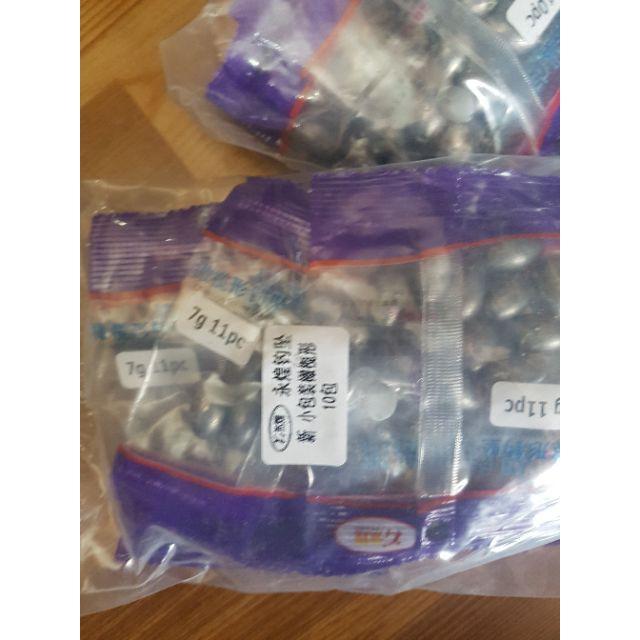 Chì câu cá 0,5g ;1,5g; 2g; 2,5g; 3g; 4g; 5g; 6g; 8g; 9g; 13g, 15g