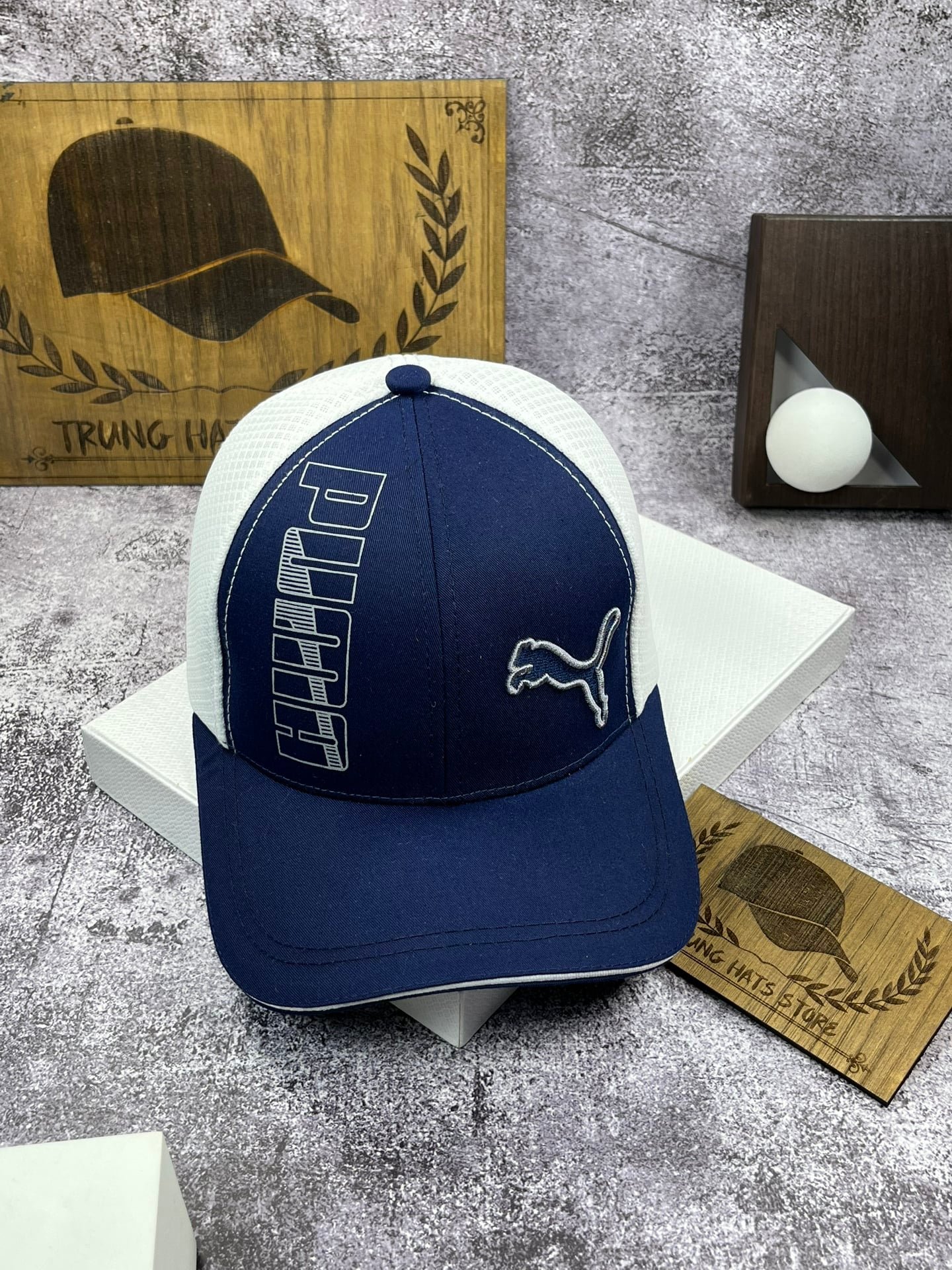 Nón kết, mũ lưỡi trai Pu.ma vải dù phối lưới form chuẩn thời trang cao cấp