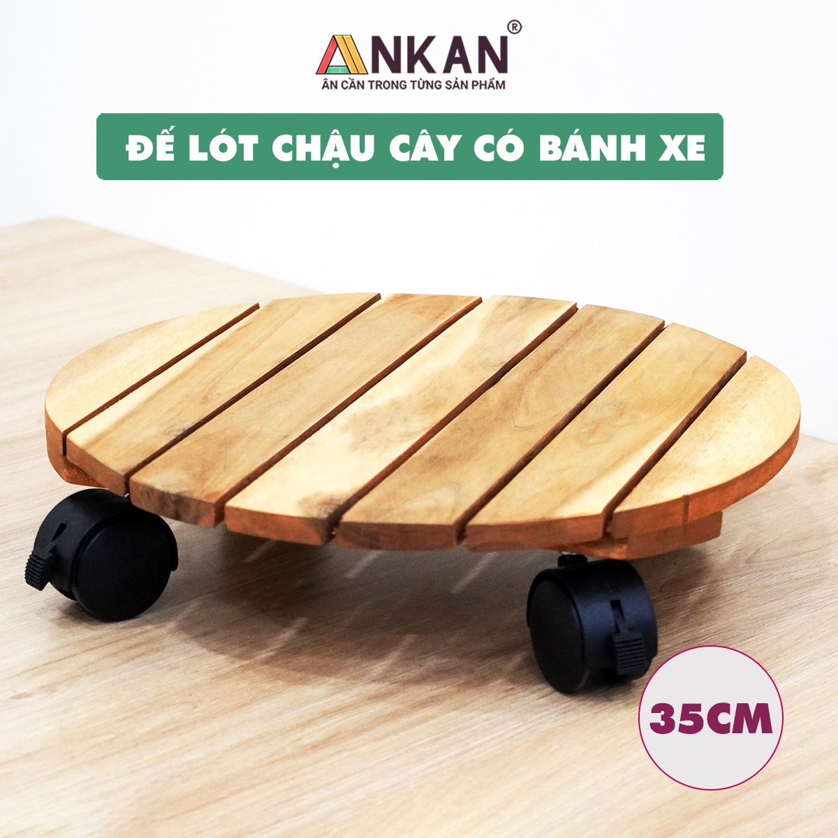 Đế Lót Chậu Cây Có Bánh Xe Cỡ Lớn Đường Kính 35cm Dùng Để Đặt Chậu Cây Chậu Hoa Trong Nhà Và Ngoài Sân