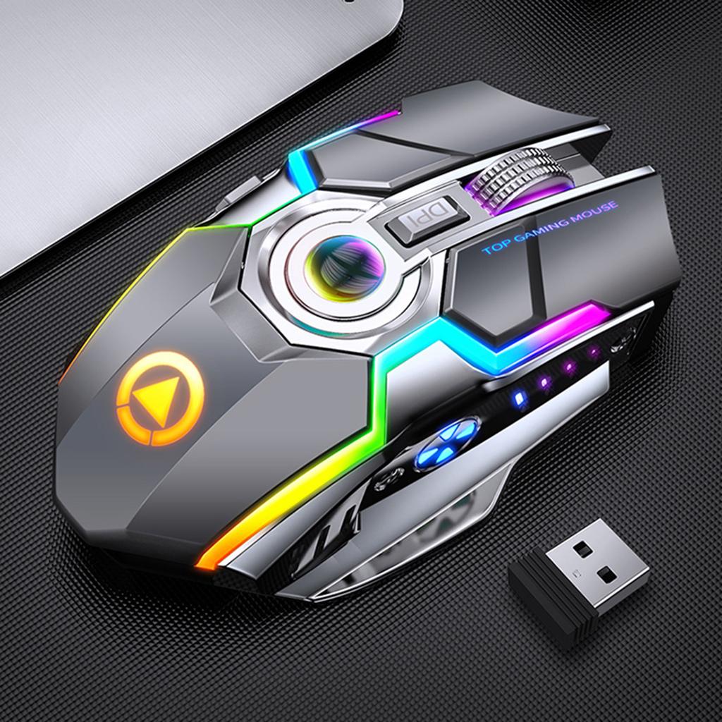 Wireless Mouse 2.4G Cordless Computer Mouse with USB Receiver Portable Mobile Mouse Optical Office Mice 3-Level DPI, 7 Buttons for Notebook, PC