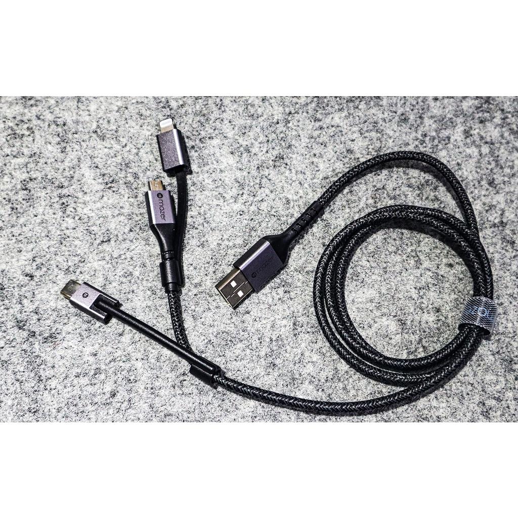 Cáp Sạc Nhanh Mazer 3 in 1 USB Fast Charging (1M) - hàng chính hãng