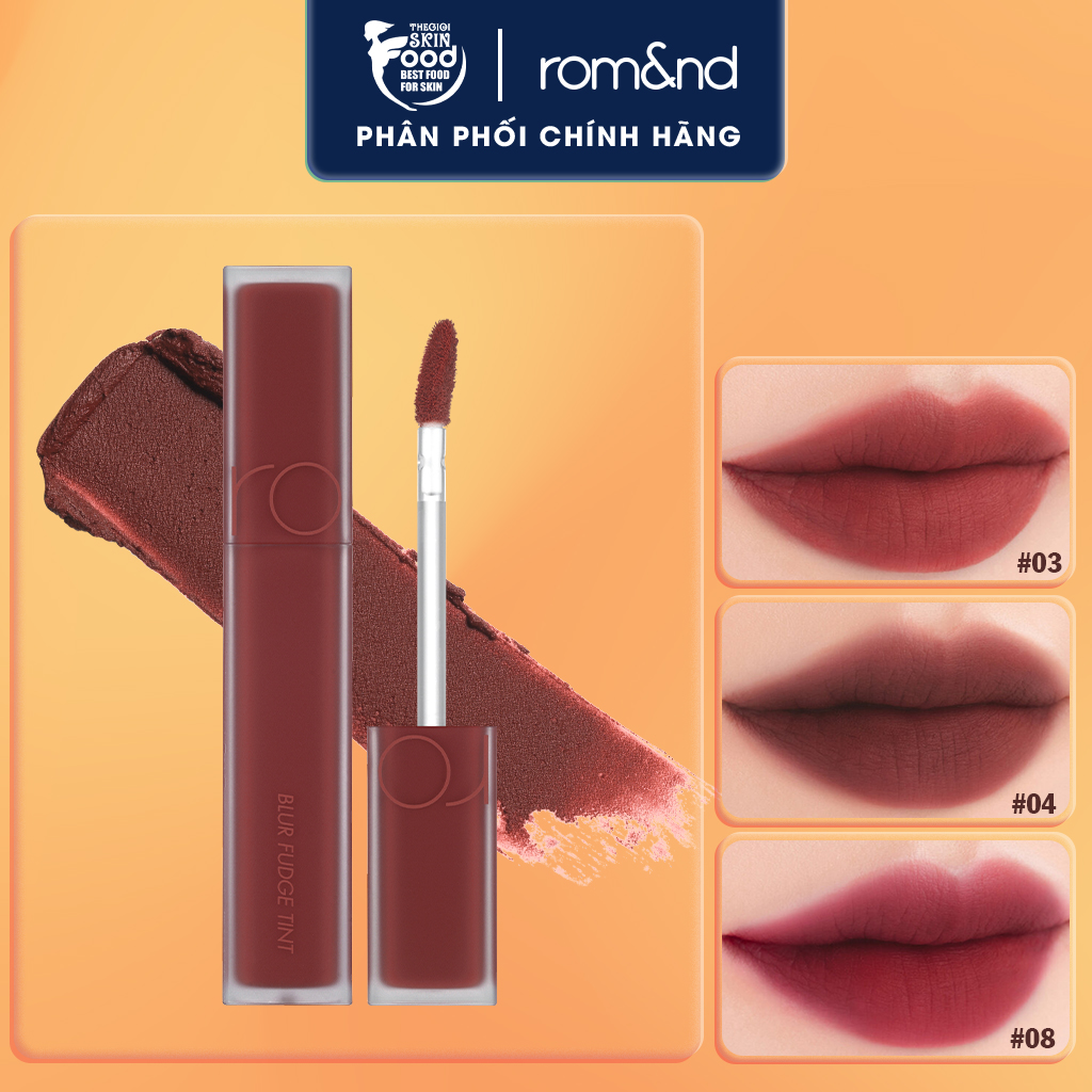 Son Kem Siêu Lì, Lên Màu Chuẩn, Mịn Môi Hàn Quốc Romand Blur Fudge Tint