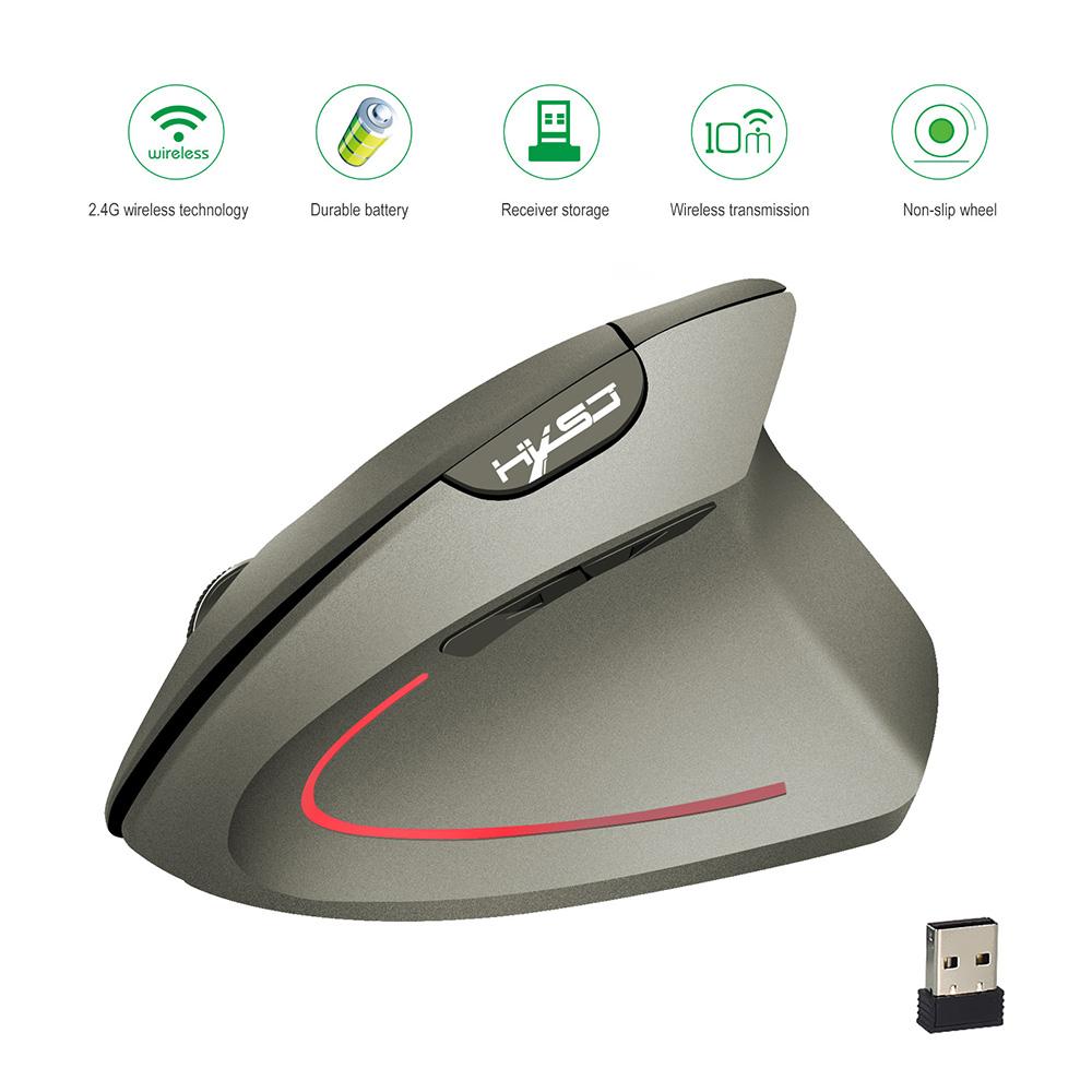 HXSJ Wireless Mouse Vertical Mice Ergonomic Rechargeable 3 DPI optional Adjustable 2400 DPI Mouse with USB charging