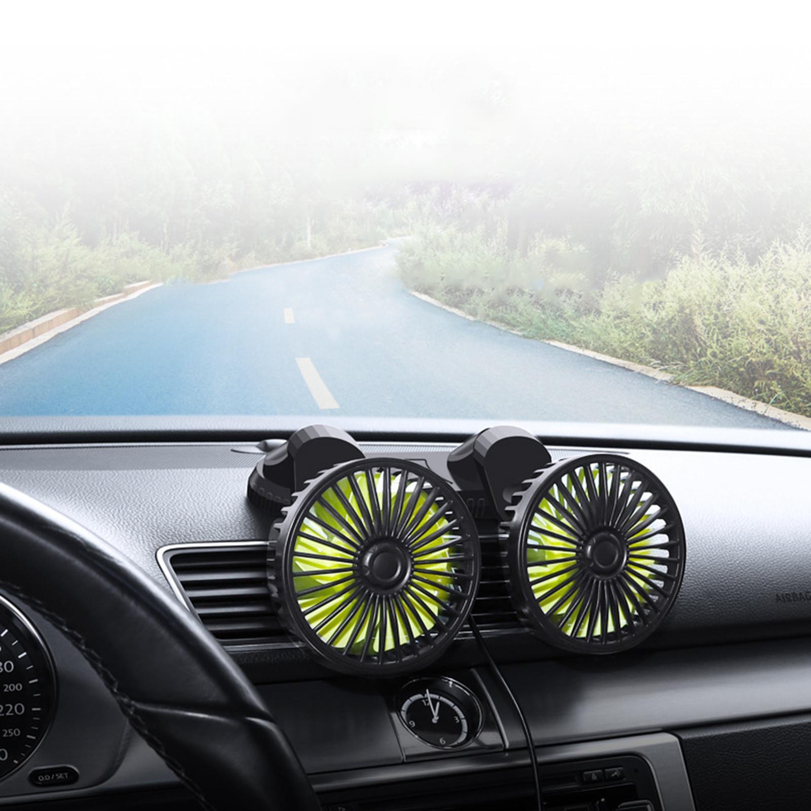 Electric Car Fans, Cooling Air Fan 3 Speeds Wind Micro USB Quiet Strong Portable Car Seat Fan Vehicle Cooling Fan for Car RV Boat Sedan