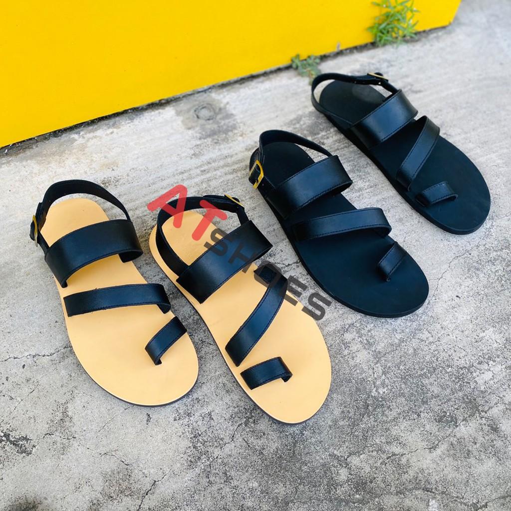 Dép Da Cc DA BÒ Dép Sandal Hàng Thiết Kế Trẻ Trung Đế Caosu Chống Nước Atshoes XDxn401