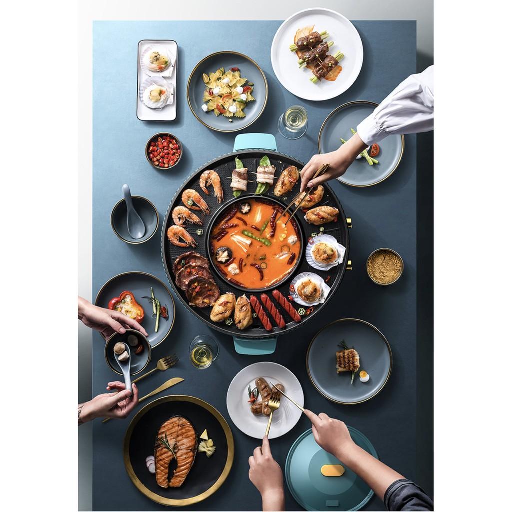 Bếp Lẩu và Nướng điện Shabu Shabu phân tách 2 nguồn điện độc lập - AsiaMart