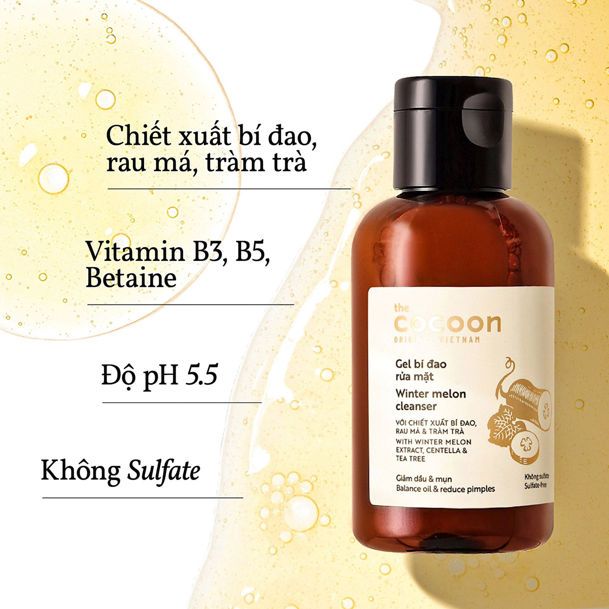 Combo Gel bí đao rửa mặt cocoon 140ml + Mặt nạ bí đao cocoon 30ml