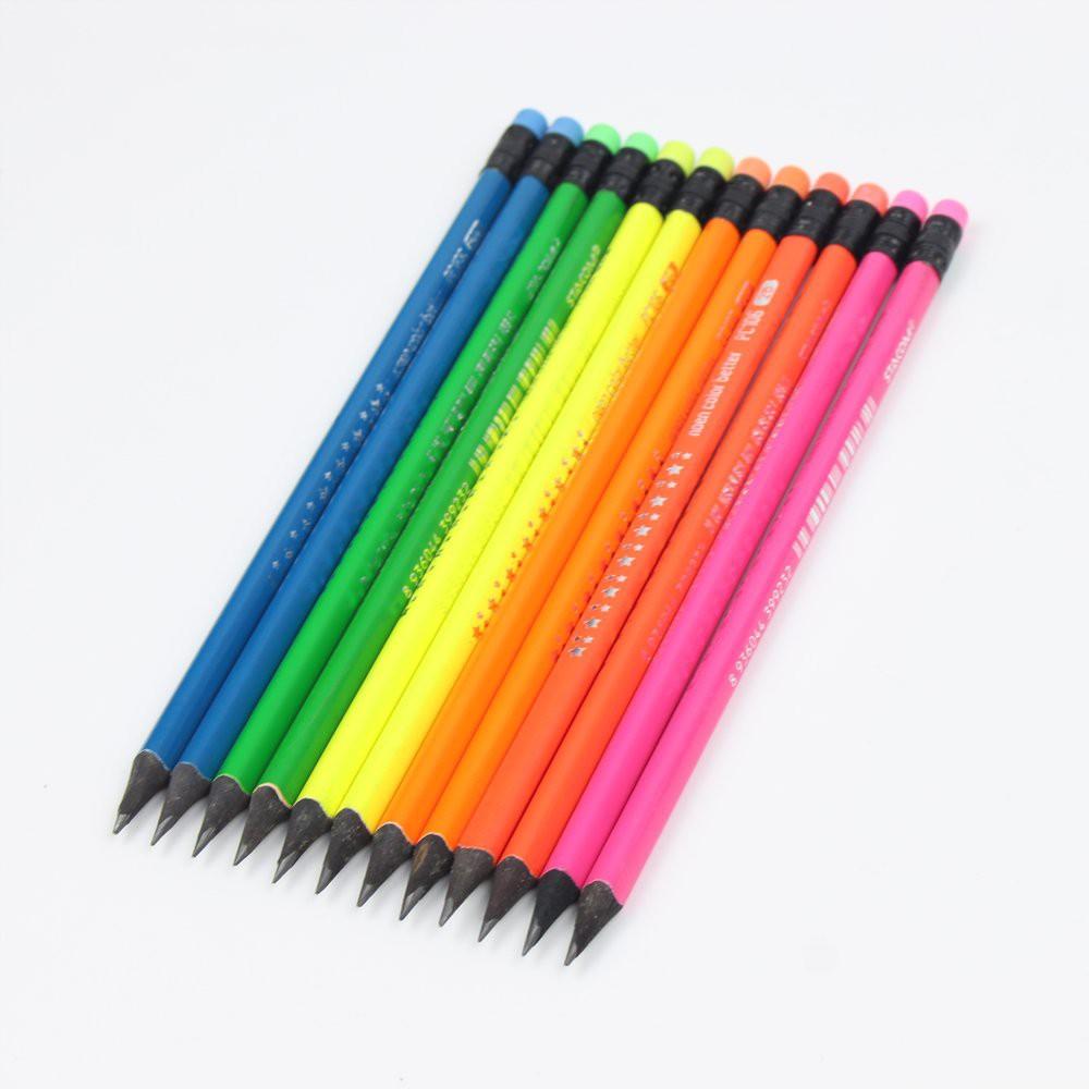 Bút chì gỗ Neon Stacom PC106 (set 6 cây)