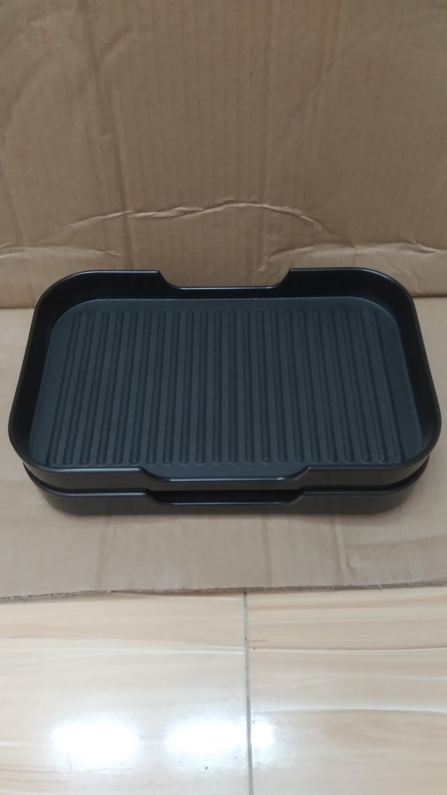 Khay chữ nhật đựng Sushi,Buffet, nướng BBQ,lẩu nhựa Melamine nhám đen kiểu Hàn Quốc Size 23.5cm