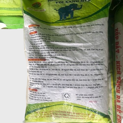 1kg Phân Hữu Cơ Vi Sinh Voi Xanh MTX- Nguyên Liệu Phân Bò Khô Chuyên Dùng Bón Cho Rau Sạch, Hoa, Cây Cảnh, Cây Ăn Qủa