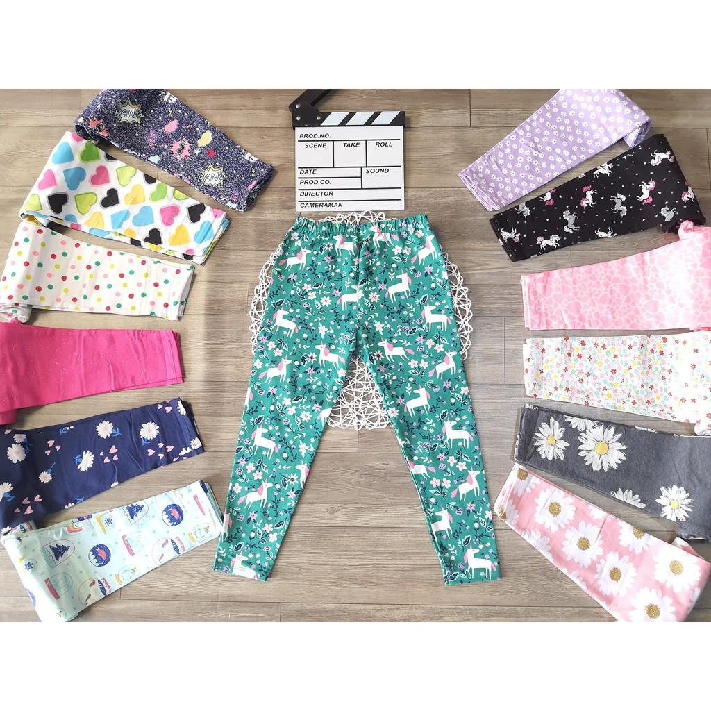 (XUẤT DƯ SIÊU RẺ) SET 5 LEGGING DÀI/ QUẦN DÀI THUN COTTON 4 CHIỀU XUẤT DƯ CHO BÉ GÁI  9-41KG