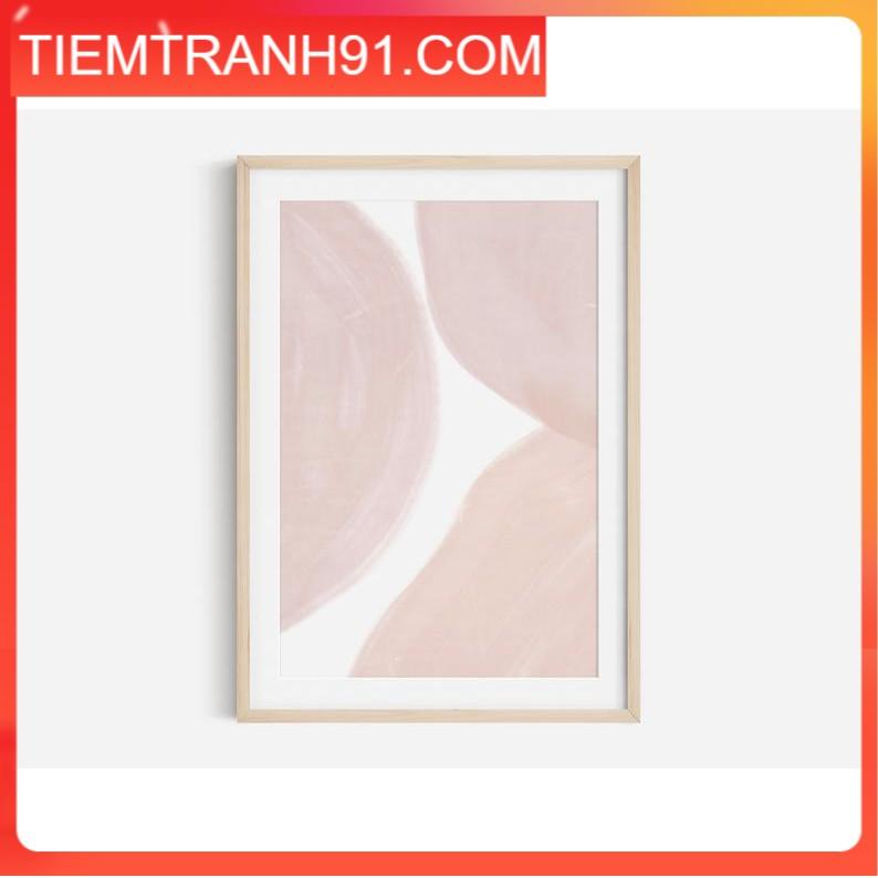 Tranh treo tường | Tranh nghệ thuật trừu tượng - Salmon Pink, Neutral Abstract Art Print, Shape Abstract Art