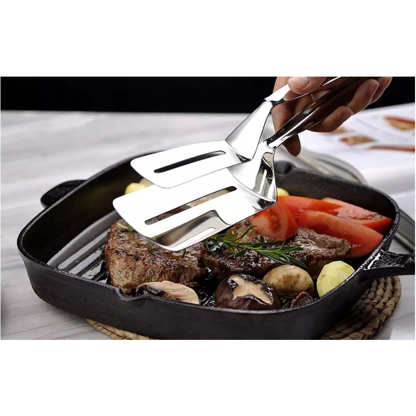 Kẹp gắp thức ăn nóng bản to inox 304