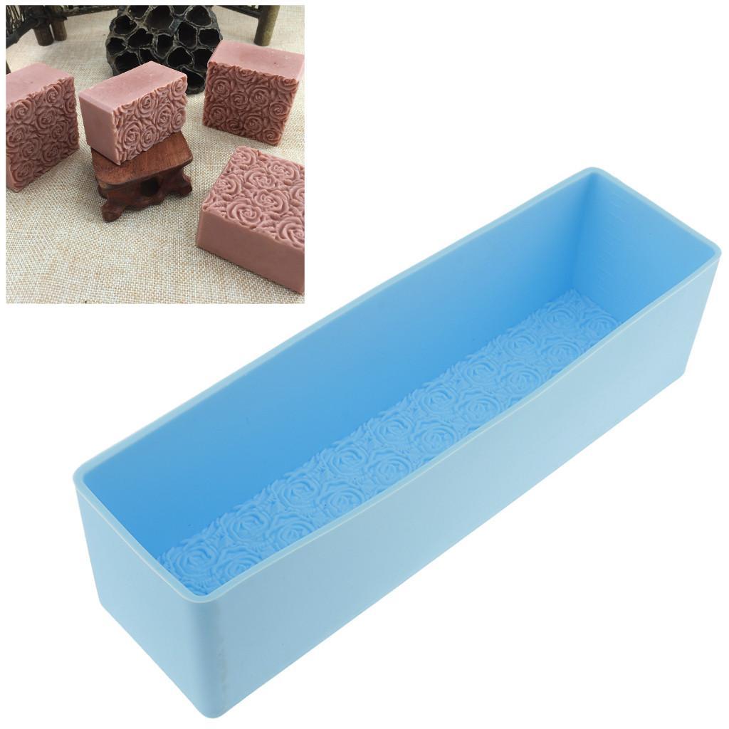 Rose Flower Silicone Cavity DIY Rectangle Soap Mold Cake Chocolate Baking Mold for Homemade Craft
