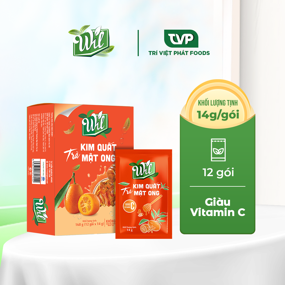 Trà kim quất mật ong Wil hòa tan trà tắc mật ong hộp 168g