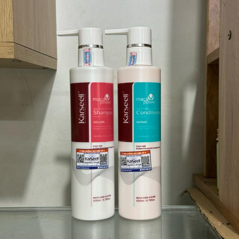 Bộ Dầu Gội Xả KARSEELL Volume Repair Phục Hồi Mềm Mượt Làm Phồng Tóc Cặp Bé 200ML