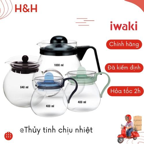 Bình trà thủy tinh cao cấp Iwaki dùng trong lò vi sóng