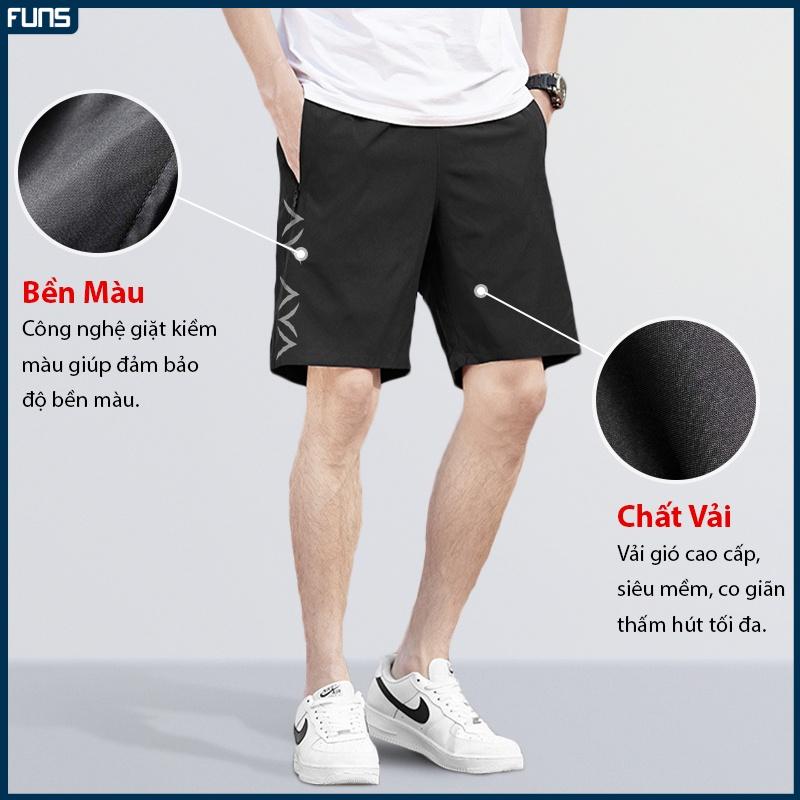 Quần short nam đẹp FUNS mã KC-N dáng lửng thun trơn ngắn vải gió bó phong cách mùa hè mát mẻ