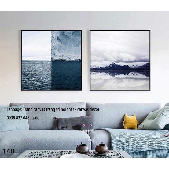 Bộ 2 tranh treo tường hiện đại 50*50cm