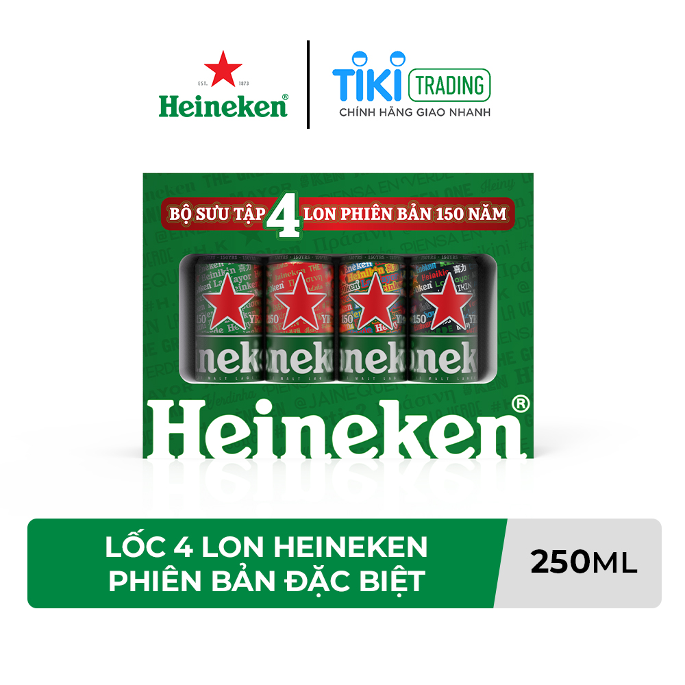 Lốc 4 Lon Heineken Phiên Bản Giới Hạn 250ml/Lon