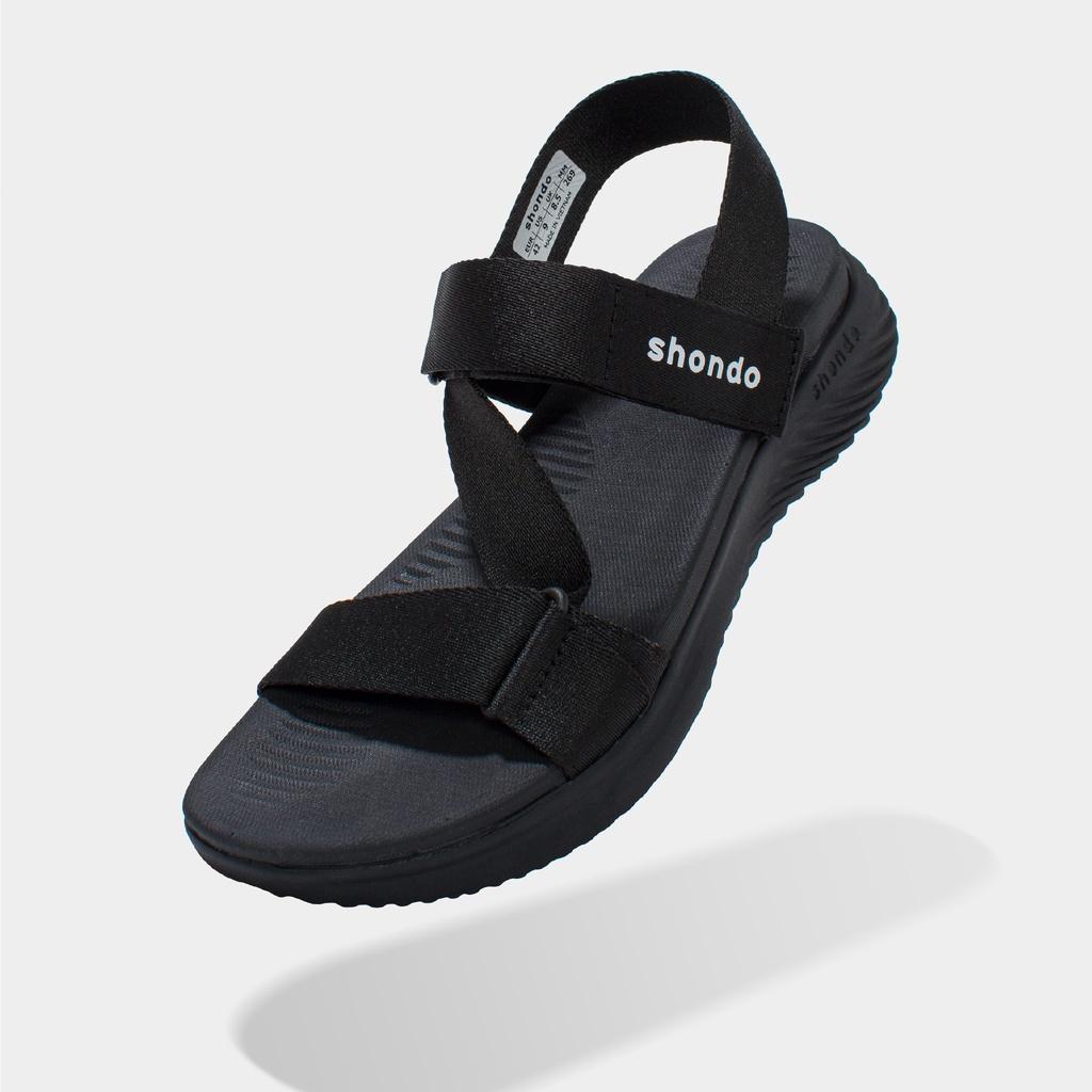 Giày Sandals Nam Nữ Shondo F7 Continew Đen F7N1010