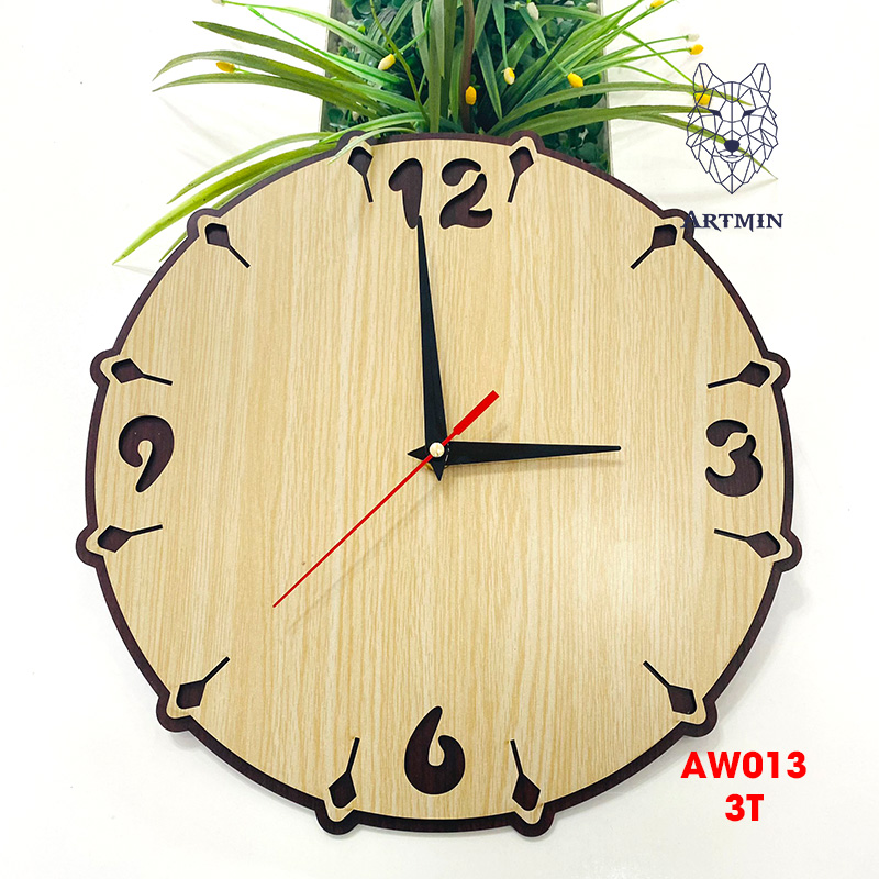 AW013 - Đồng Hồ Gỗ Treo Tường – Décor Trang Trí Cute
