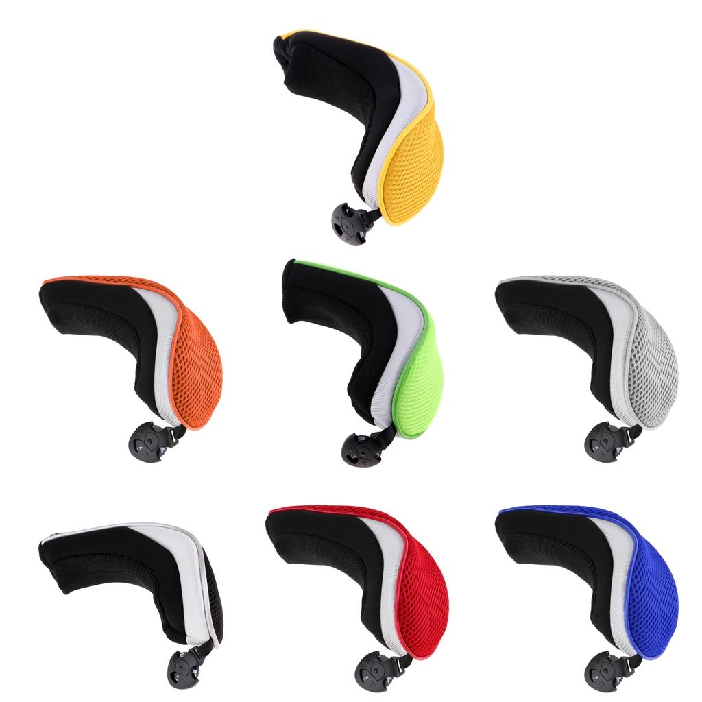 Golf Hybrid UT Club Head Cover Headcover & Adjustable Number Tag 2 3 4 5 7 X - Premium, Durable & Portable - Black, 3 Pieces