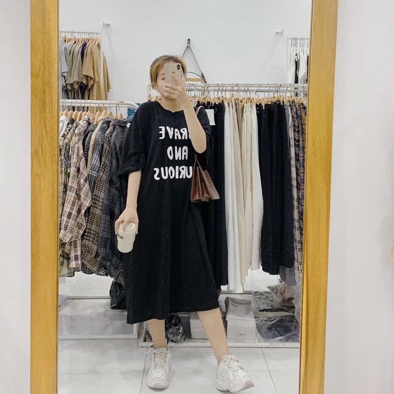 Váy suông cotton xẻ tà