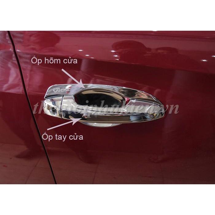 Bộ ốp tay nắm, hõm cửa xe Toyota Vios 2019 mạ Crom