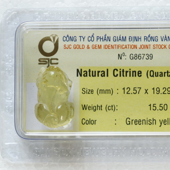 Tỳ hưu citrine thạch anh vàng thiên nhiên kiểm định tự nhiên