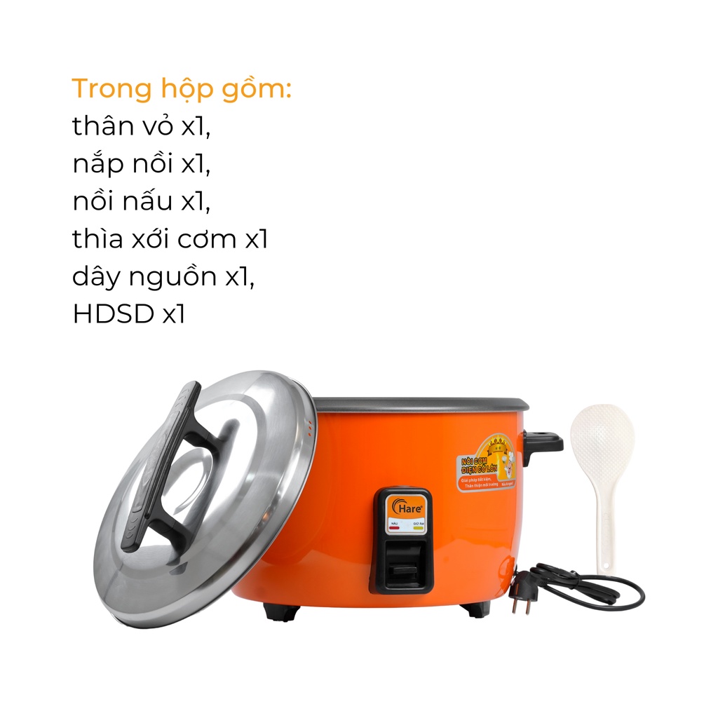 Nồi cơm điện HR-ERB56A(5.6L) chống dính -hàng chính hãng thương hiệu Hare - bảo hành 12 tháng