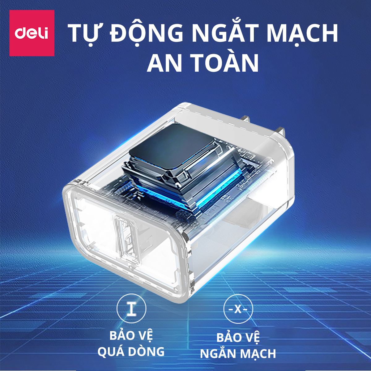 Củ Sạc Nhanh AOKA by Deli 20W Sạc Nhanh Cho Điện Thoại - Siêu Bền Chống Nóng Chống Cháy Nổ hàng chính hãng VS6021