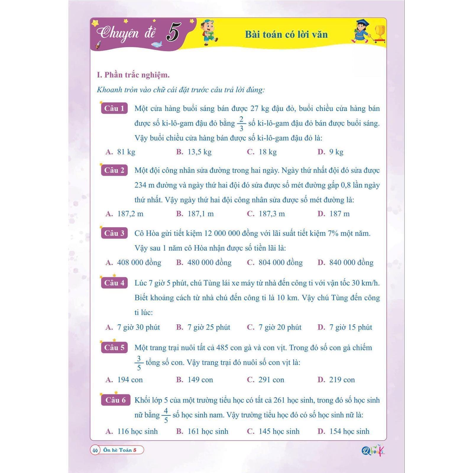 Ôn Hè TOÁN 5 (Chương Trình Mới) - Bản Quyền