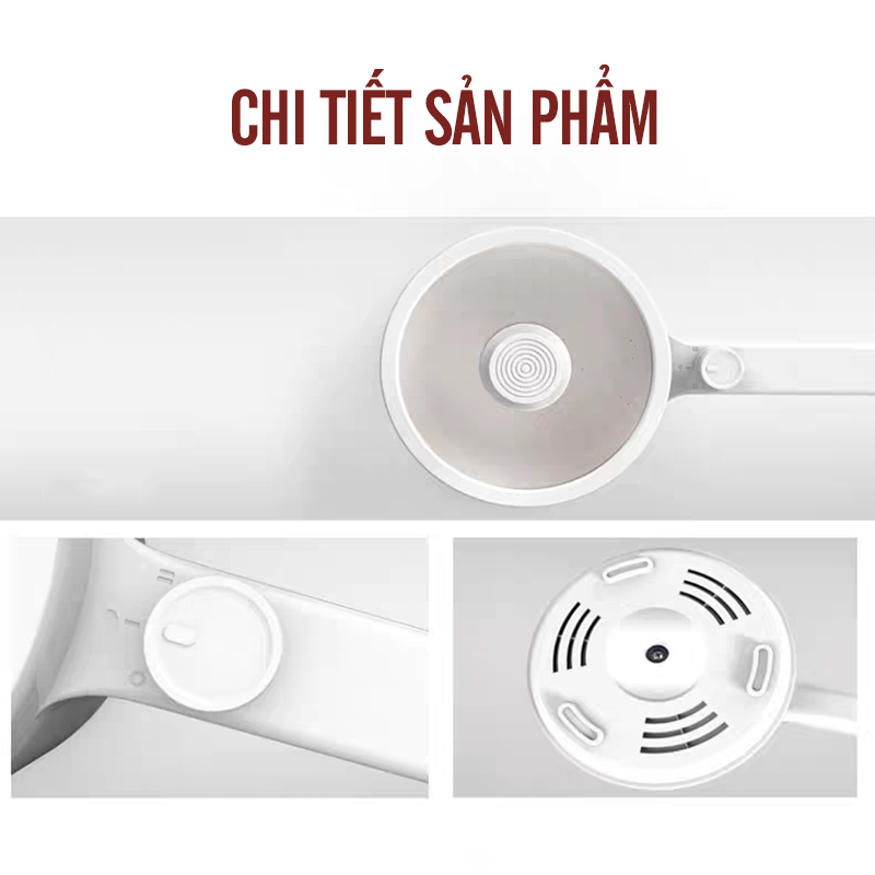 Nồi Nấu Mỳ Lẩu Điện Chảo Lẩu Chống Dính Men Gốm Ceramic Nắp Kính Cường Lực