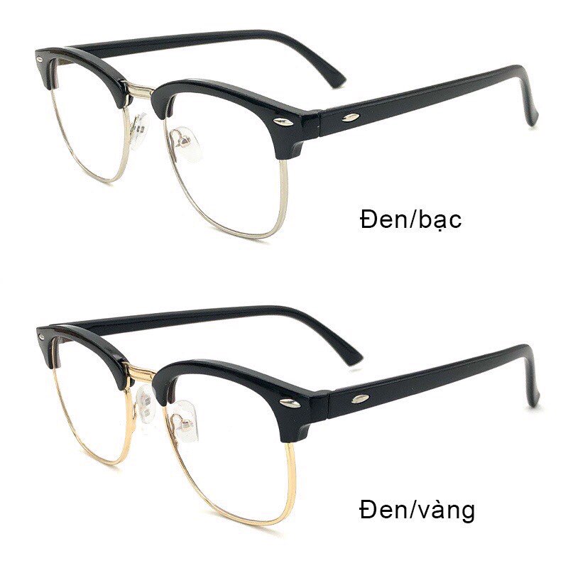 Kính Gọng Nam Nữ Mắt Vuông Nửa Viền Thời Trang Cổ Điển - Hàng Cao Cấp