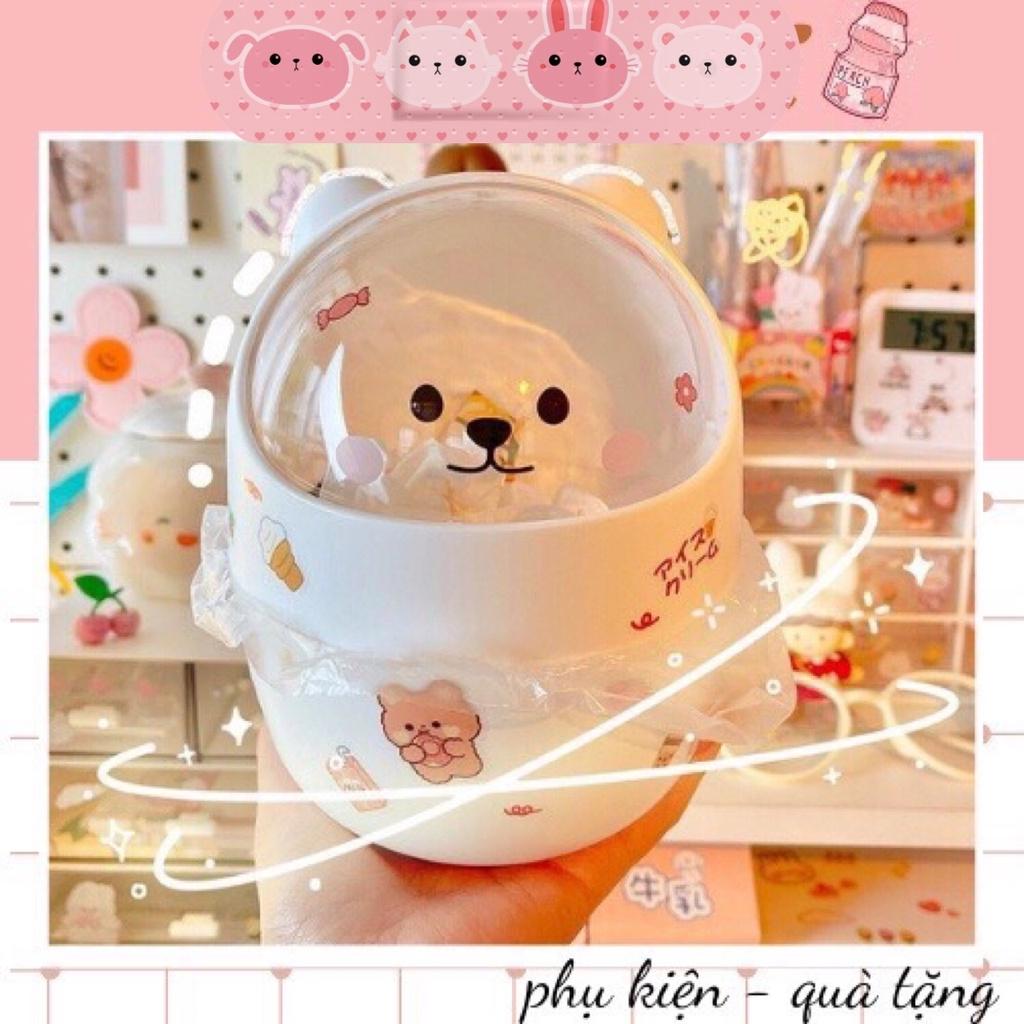 Thùng rác mini nắp lật ngộ nghĩnh, đáng yêu (không kèm sticker)