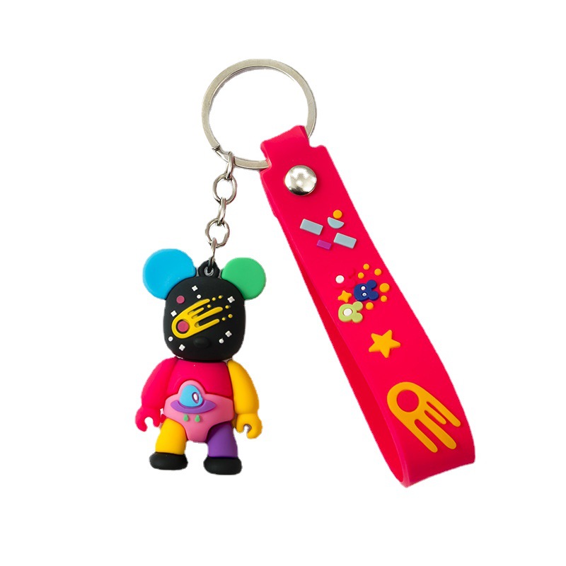 Móc Khóa Gấu Hoạ Tiết Graffiti Đầy Màu Sắc Thời Trang