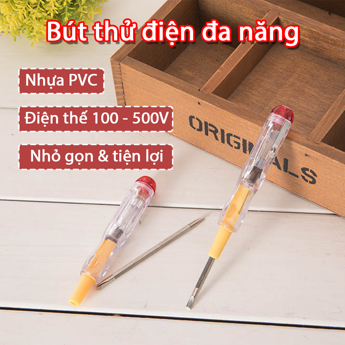 Bút Thử Điện Đa Năng 100-500V - Kiêm Tua Vít 2 Đầu - K1175