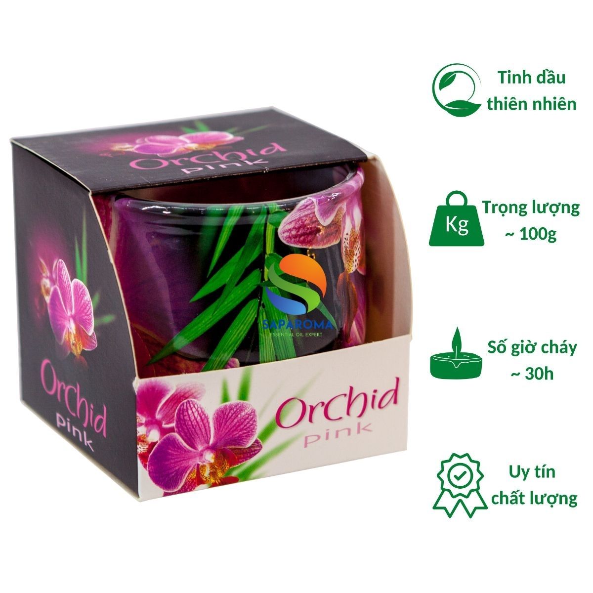 Ly nến thơm tinh dầu Bartek Orchid 100g QT024475 - lan hồ điệp, nến trang trí, thơm phòng, thư giãn, hỗ trợ khử mùi (giao mẫu ngẫu nhiên)