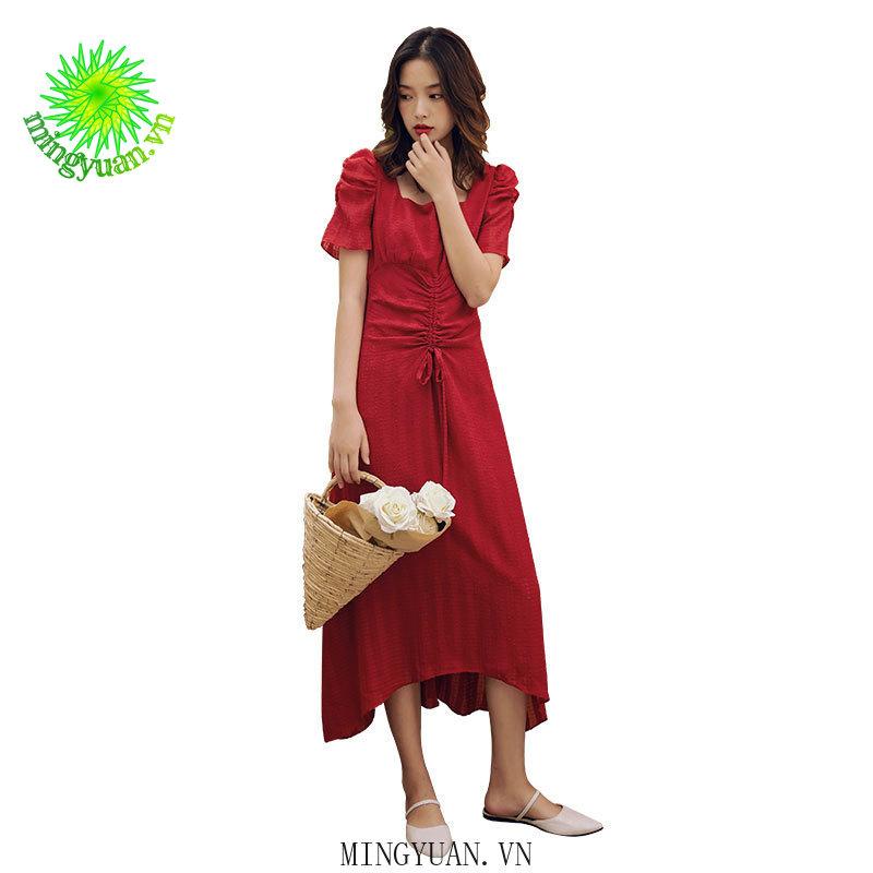 Đầm Voan Cổ Vuông Tay Phồng Thời Trang Mùa Hè Dành Cho Nữ