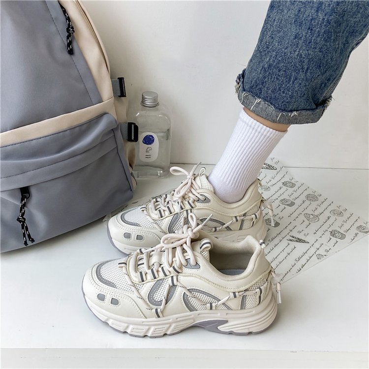 Giày thể thao nữ GEMI - giày ullzzang màu nâu- trắng-xanh, thời trang, dễ phối đồ - M7240