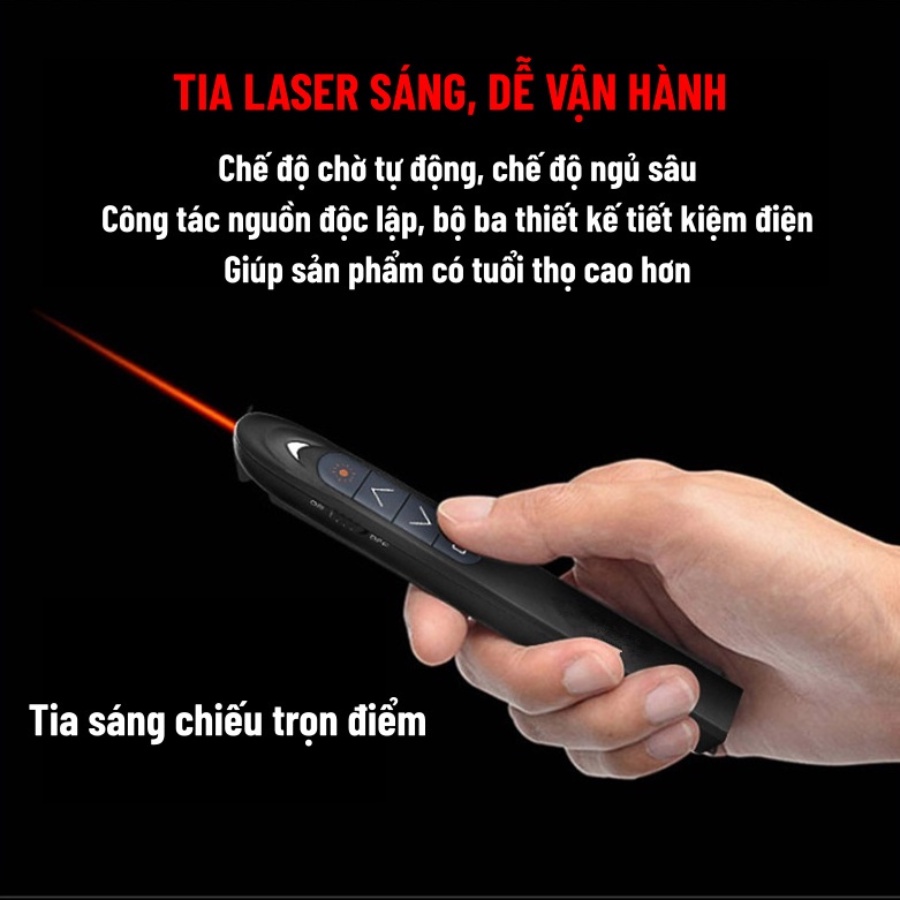 Bút Laser, Bút Trình Chiếu Điều Khiển Từ Xa Essesa Có Đầu USB Kết Nối Với Máy Tính - Hàng chính hãng