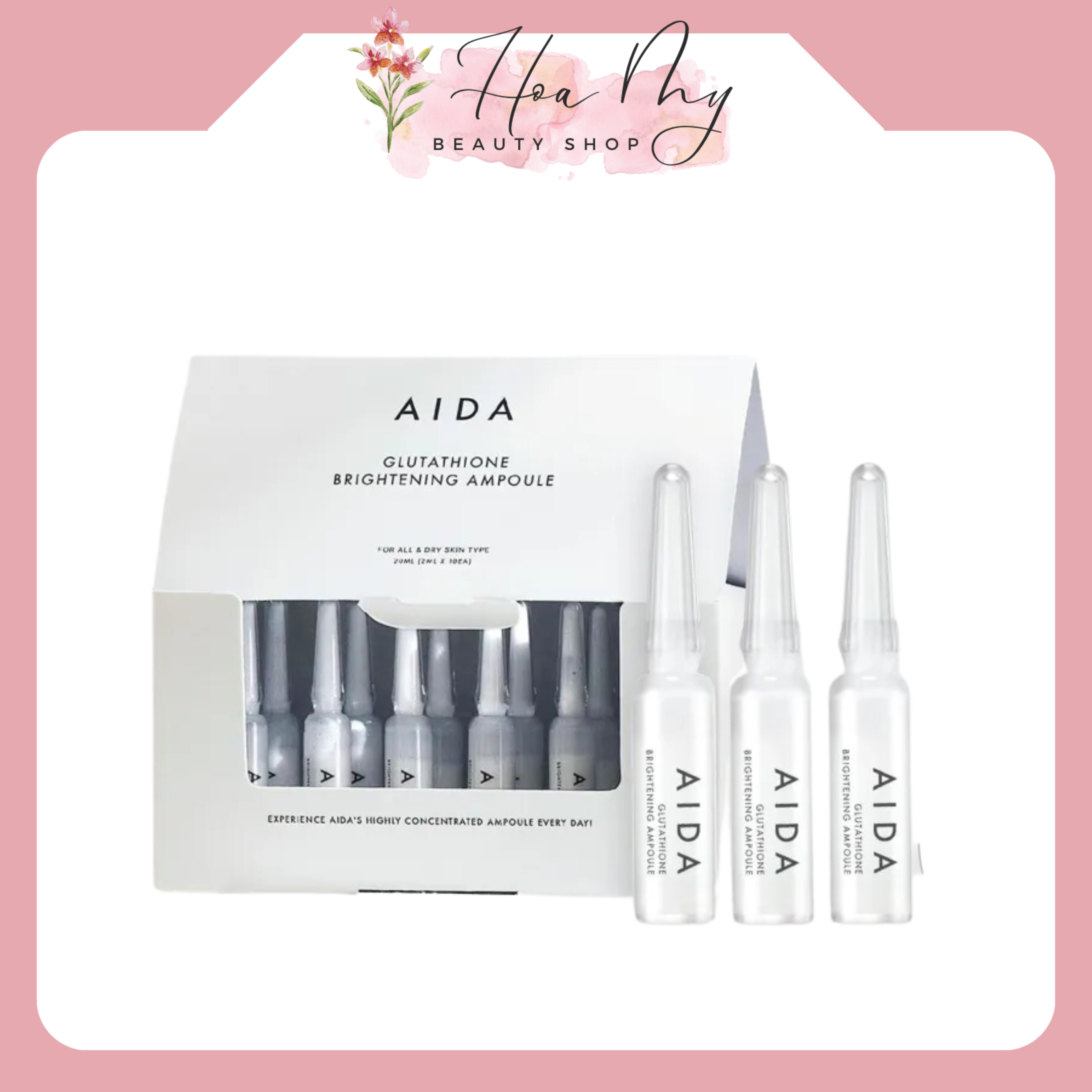 Tinh chất dưỡng da Tế bào gốc Glutathione AIDA hộp 10 ống